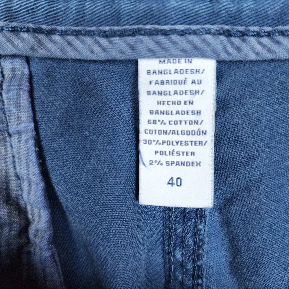 Izod Saltwater Chino Shorts Mens 40 Blue Stretch‎ Cotton Blend 9.5 Inseam